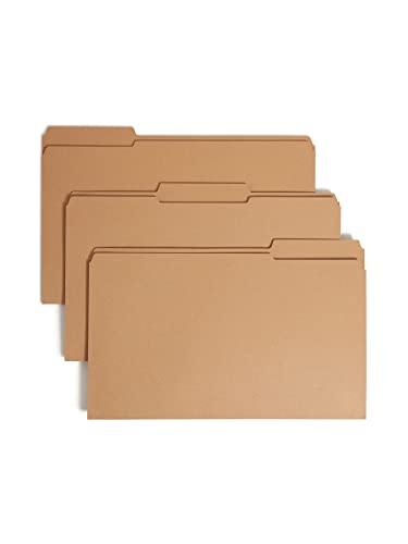 Smead 19834 Schnellhefter, 1 Verschluss, verstärkte 1/3-Schnittlasche, legale Größe, Kraftpapier, 50 Stück pro Box von Smead