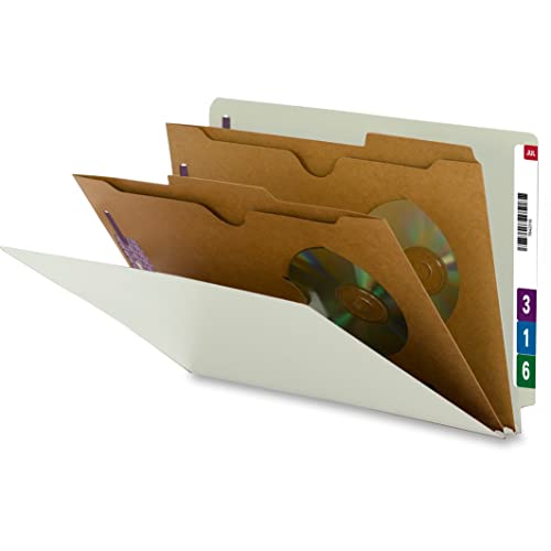 Smead 29710 Dokumentenmappe mit SicherheitsSHIELD®-Verschlüssen, 2 Trennblätter, 5,1 cm Erweiterung, legale Größe, grau/grün, 10 pro Box von Smead