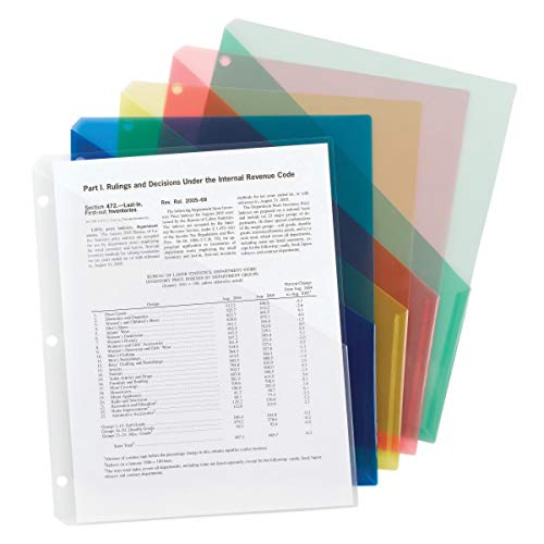 Smead 85754 Organized Up Poly transluzente Slash File Jacke, Dreiloch-Lochung, Briefgröße, verschiedene Farben, 10 Stück pro Packung von Smead