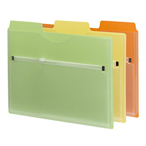 Smead 89618 Projekt-Organizer mit Reißverschlusstasche, 1/3-Schnitt-Tab, Briefgröße, verschiedene Farben, 3 Stück pro Packung Smead 89618 Projekt-Organizer mit Reißverschlusstasche, 1/3-Schnitt-Tab, Briefgröße, verschiedene Farben, 3 Stück pro Packung von Smead