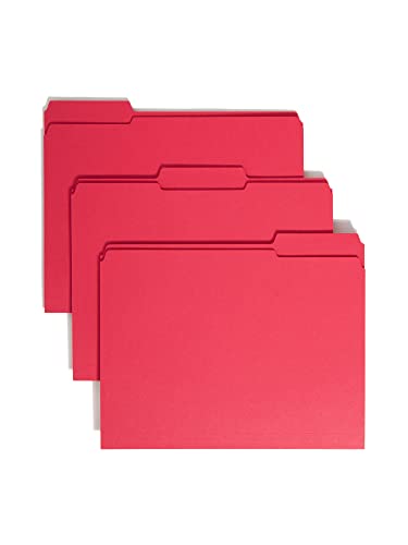 Smead Aktenordner, verstärkt, 1/3-Cut Tab, Briefgröße, rot, 100 pro Box (12734) von Smead