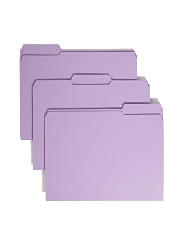 Smead Aktenordner, verstärkte 1/3-Reiter, Briefgröße, Lavendel, 100 Stück pro Box (12434) von Smead