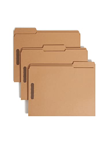 Smead Aktenordner mit 2 Verschlüssen, verstärkte 1/3-Schnitt-Reiter, Briefgröße, Kraftpapier, 50 Stück pro Box (14837) von Smead