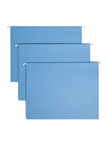 Smead Farbige Hängeregistratur, 1/5-Schnitt, verstellbare Reiter, Briefgröße, blau, 25 Stück pro Box (64060) von Smead