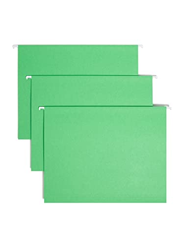 Smead Colored Hanging File Folder with Tab, 1/5-Cut Adjustable Tab, Letter Size, Green, 25 per Box (64061) von Smead