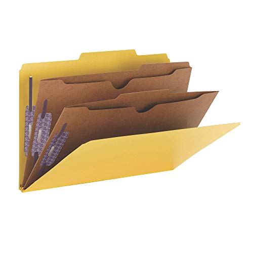 Smead Einstufung Ordner, rechtlicher, 2 Fächer, 2, 5, rechts der Mitte, Gelb, 10 Stück pro Box (19084) von Smead