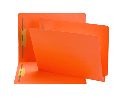 Smead End-Registerkarten, Shelf-Master verstärkte gerade geschnittene Registerkarte, 2 Verschlüsse, Briefgröße, orange, 50 Stück pro Box (25640) von Smead