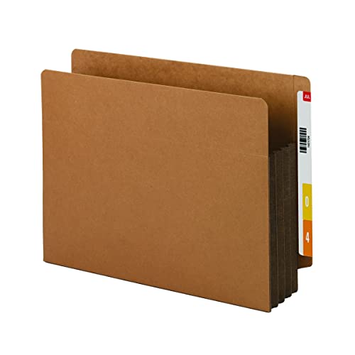 Smead Endlasche, verstärkte gerade geschnittene Lasche, 8,9 cm Erweiterung, extra breite Briefgröße, Redrope mit dunkelbraunem Zwickel, 10 pro Box (73681) von Smead