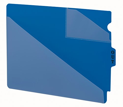 Smead Endlasche Poly Out Guide, Zwei-Taschen-Stil, mittlere Position, extra breite Briefgröße, blau, 50 Stück pro Box (61961) von Smead