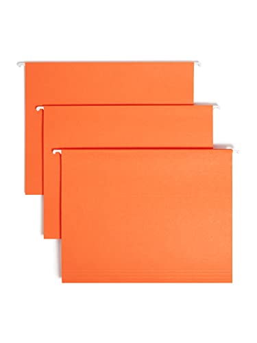 Smead Farbige Hängemappe mit Register, 1/5-Schnitt, verstellbare Registerkarte, Briefgröße, orange, 25 Stück pro Box (64065) von Smead