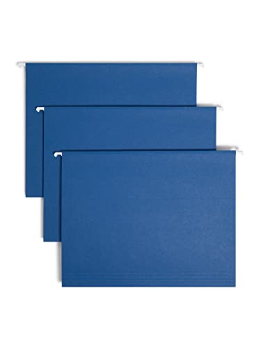 Smead Farbige Hängeregistraturmappe mit Register, 1/5-Schnitt, verstellbare Registerkarte, Briefgröße, Marineblau, 25 Stück pro Box (64057) von Smead