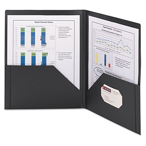 Smead Frame View Poly Ordner mit zwei Taschen, Briefgröße, Schwarz, 5 Stück (87705) von Smead