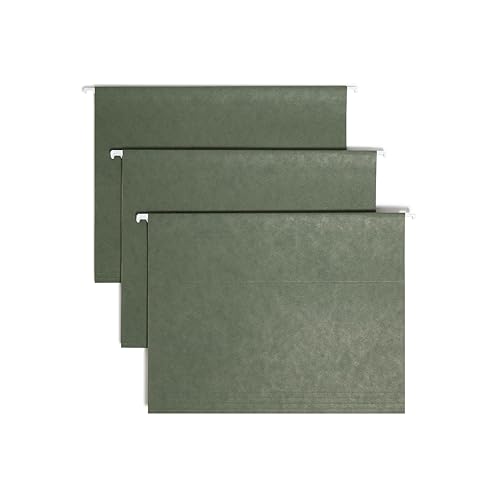 Smead Hängeregistratur-Ordner, 1/5-Schnitt, verstellbare Registerkarte, Briefgröße, Standard-Grün, Hängemappen für Aktenschränke, Aktenordner, 25 Stück pro Box (64055) von Smead