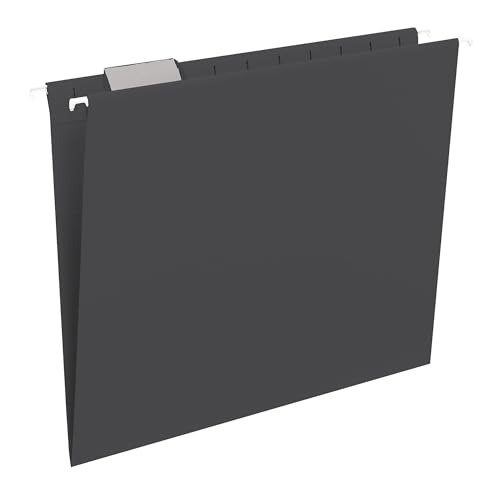 Smead Farbige Hängemappe mit Reiter, 1/5-Schnitt, verstellbare Reiter, Briefgröße, schwarz, 25 Stück pro Box (64062) von Smead
