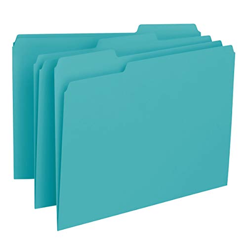 Smead Innenordner 1/3-Cut Register, Briefgröße, Aqua, 100 Stück pro Box (10235) von Smead