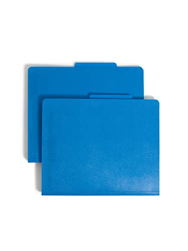 Smead Poly-Klassifizierungsmappe, 2 Trennblätter, 5,1 cm Erweiterung, 2/5-geschnittene Register, Briefgröße, Blau, 10 Stück pro Box (14045) von Smead