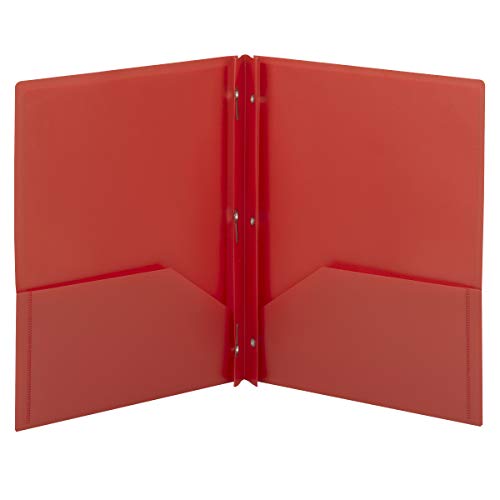 Smead Poly Two Taschen-Ordner mit Verschlüssen, 28,9 x 21,6 cm, 25 Stück, rot (87727) von Smead