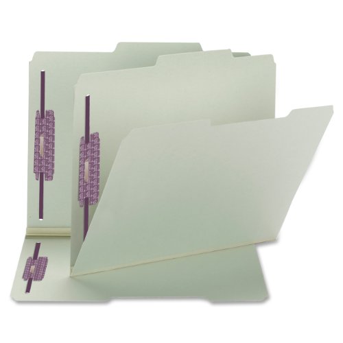 Smead Pressboard Fastener File Folder with SafeSHIELD Fasteners, 2 Fasteners, 2/5-Cut Tab Right of Center Position, 2" Expansion, Guide Height, Letter Size, Gray/Green, 25 per Box (14982) von Smead