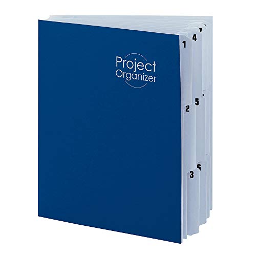Smead Projekt-Organizer, 10 Taschen, geschlossene Seiten, vorgedruckte Vorlagen, verstärkte Reiter, Briefgröße, Marineblau/Seeblau (89200) von Smead