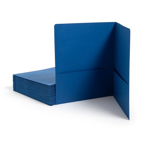 Smead Schwerer Ordner mit zwei Fächern, Papierordner mit Taschen, Briefgröße, Dunkelblau, 25 Stück pro Box (87854) von Smead