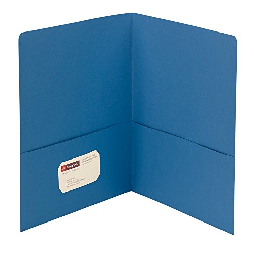 Smead Schwerer Ordner mit zwei Taschen, Briefgröße, blau, 25 Stück pro Box (87852) von Smead