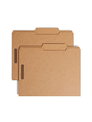 Smead Schnellhefter 14882, 2 Verschlüsse, 2/5-geschnittene Lasche rechts in der Mitte, Briefgröße, Kraftpapier, 50 Stück pro Box von Smead