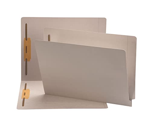 Smead Shelf-Master® verstärkte gerade geschnittene Registerkarte, 2 Verschlüsse, Briefgröße, grau, 50 Stück pro Box (25849) von Smead