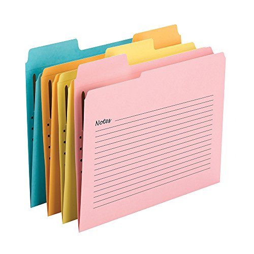 Smead SuperTab® 11974 Notizen-Aktenordner, 1 Verschluss, übergroße 1/3-Schnitt-Registerkarte, Führungshöhe, Briefgröße, verschiedene Farben, 24 Stück pro Packung von Smead