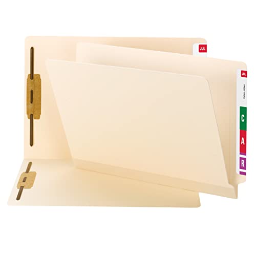 Smead TUFF® Laminierter Aktenordner, Shelf-Master® verstärkt, gerader Schnitt, 2 Verschlüsse, Briefgröße, Manila, 50 pro Box (34105) von Smead