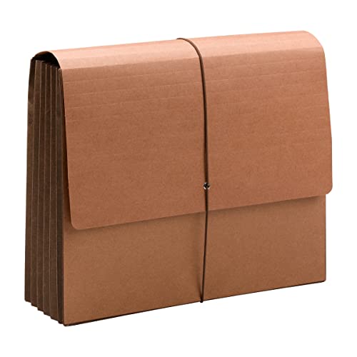 Smead TUFF Dokumentenmappe, 14,7 cm Erweiterung, Klappe und Kordelverschluss, extra breite Briefgröße, rot, 10 Stück pro Box (71164) von Smead