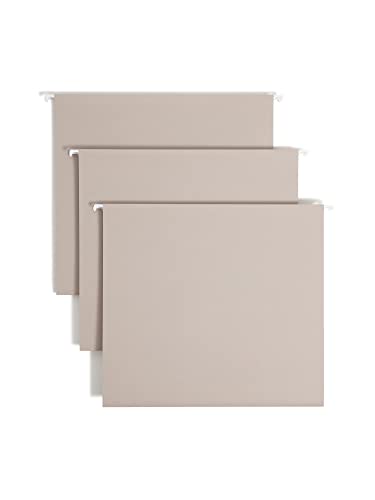 Smead TUFF Hängemappe mit extra Kapazität, 7,6 cm Erweiterung, 1/3-Cut Easy Slide Tab, BriefgröÃŸe, Stahlgrau, 18 Stück pro Box (64241) von Smead