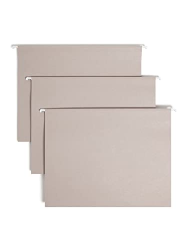 Smead TUFF Hängeregistraturmappe mit einfacher Schieberasche, 1/3-geschnittene Schiebelasche, Briefgröße, Stahlgrau, 18 Stück pro Box (64092, Stangenfarbe kann variieren) von Smead