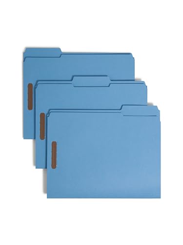 Smead Verschluss-Ordner, 2 Verschlüsse, verstärktes 1/3-Schnitt-Register, Briefgröße, blau, 50 pro Box (12040) von Smead