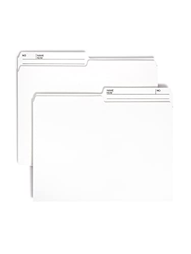Smead Wendbarer Aktenordner, 1/2-Schnitt, bedruckte Registerkarte, 2. Position, Briefgröße, elfenbeinfarben, 100 Stück pro Box (10348) von Smead