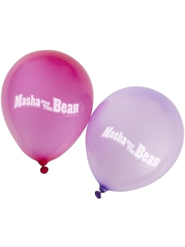 Masha and The Bear Party Tableware Latex Balloons, x12, 30.5cm/12inch von Smiffys