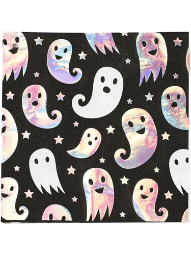 Ghost Tableware, Party Napkins x8 - Ghost Tableware, Party Napkins x8, 17g, 2ply, 33x33cm - von Smiffys