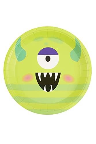 Smiffys Monster-Geschirr, Party-Teller, grün x8, von Smiffys
