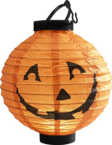 Light Up LED Paper Pumpkin Lantern, Orange, 20x7x22cm / 8x3x9in von Smiffys