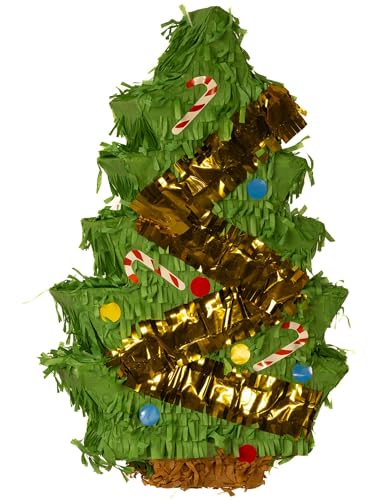 Smiffys Weihnachtsbaum-Piñata, Grün, 45x26cm von Smiffys