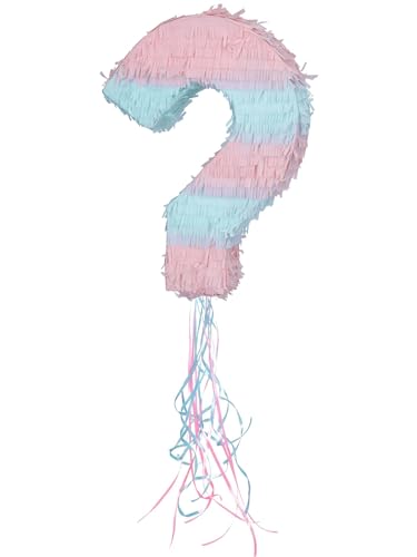 Smiffys Gender Reveal ? Piñata zum Ziehen, Blau & Pink, 35x45cm von Smiffys