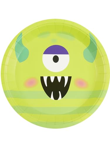 Smiffys Monster Geschirr, Partyteller, grün, 8 Stück, plastikfrei, 300 g, 23 cm Durchmesser, Halloween-Kostüm-Zubehör, Monster-Kostüm-Zubehör, Partyartikel Smiffys Monster Geschirr, Partyteller, grün, 8 Stück, plastikfrei, 300 g, 23 cm Durchmesser, Halloween-Kostüm-Zubehör, Monster-Kostüm-Zubehör, Partyartikel von Smiffys
