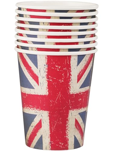 Smiffys 52615 Union Jack Vintage Style Print Pappbecher, 8 Stück, Unisex Erwachsene, Rot, Blau und Weiß, Einheitsgröße Smiffys 52615 Union Jack Vintage Style Print Pappbecher, 8 Stück, Unisex Erwachsene, Rot, Blau und Weiß, Einheitsgröße von Smiffys