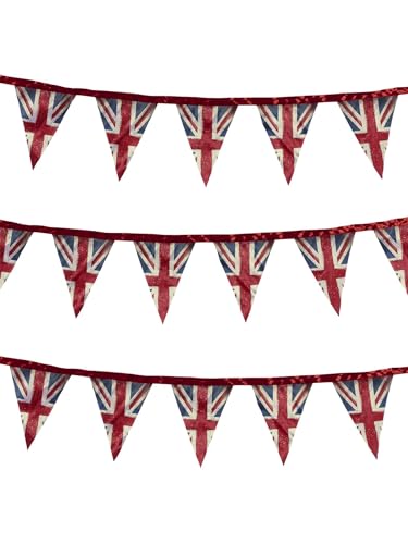 Smiffys Union Jack Stoffwimpel, Druck im Vintage-Stil, 3 Meter, Satin Smiffys Union Jack Stoffwimpel, Druck im Vintage-Stil, 3 Meter, Satin von Smiffys