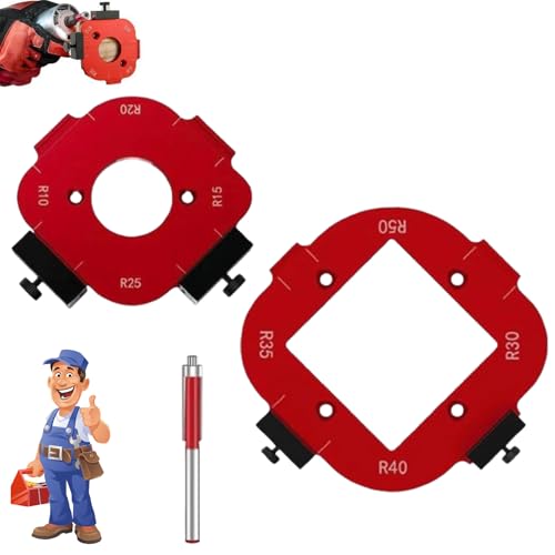 Fillet and Arc Cutter for Woodworking,Trimmer Cutting R Angle Arc Template,Arc Captain Plasma Cutter,Adjustable Angle Positioning Tool, Router Radius Jig with Trimming (Small+Large) von Smilamo