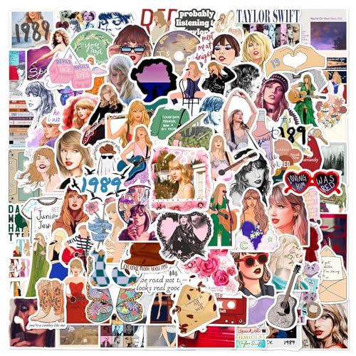 100 Pcs Sänger Aufkleber, Beliebte Singer Aufkleber, Pop Konzert Aufkleber, Modische Laptop Sticker, Wasserdicht Aesthetic Aufkleber, für Wasserflaschen, Gitarre, Buch, Skateboard, Koffer (A) von Smilbaley