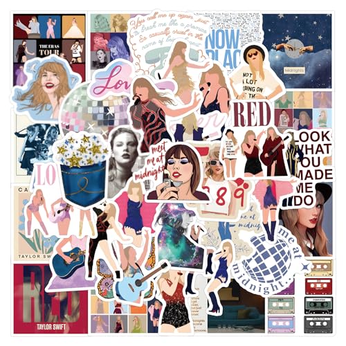 100 Pcs Sänger Aufkleber, Beliebte Singer Aufkleber, Pop Konzert Aufkleber, Modische Laptop Sticker, Wasserdicht Aesthetic Aufkleber, für Wasserflaschen, Gitarre, Buch, Skateboard, Koffer (B) von Smilbaley