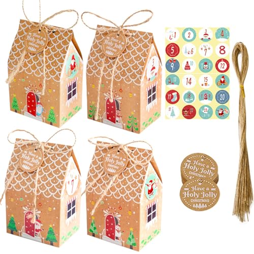 24 Sets DIY Adventskalender Häuser, Adventskalender zum befüllen, Papierboxen, Geschenkbox Weihnachten klein und Sticker, Weihnachtskalender Selbst Befüllen, Weihnachten Party Geschenkboxen 24 Sets DIY Adventskalender Häuser, Adventskalender zum befüllen, Papierboxen, Geschenkbox Weihnachten klein und Sticker, Weihnachtskalender Selbst Befüllen, Weihnachten Party Geschenkboxen von Smilbaley