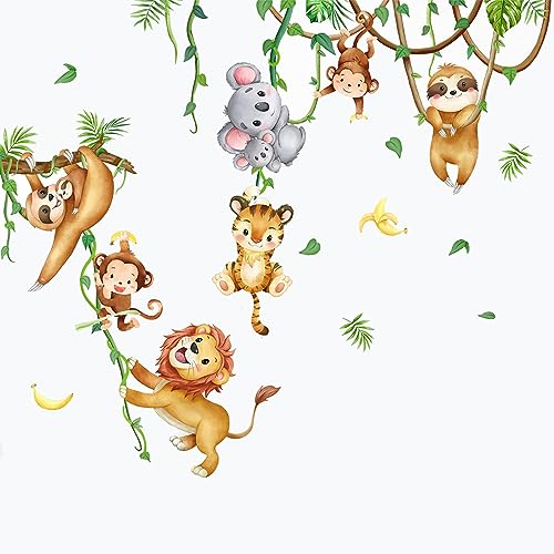 Wandaufkleber Zoo, Wanddeko für Kinderzimme, Wandtattoo Dschungel Tiere Reben, Wanddeko für Babyzimmer, Tier Wandaufkleber, Kinderzimmer, Kindergarten, Klassenzimmer Wanddekorationen Wandaufkleber Zoo, Wanddeko für Kinderzimme, Wandtattoo Dschungel Tiere Reben, Wanddeko für Babyzimmer, Tier Wandaufkleber, Kinderzimmer, Kindergarten, Klassenzimmer Wanddekorationen von Smilbaley