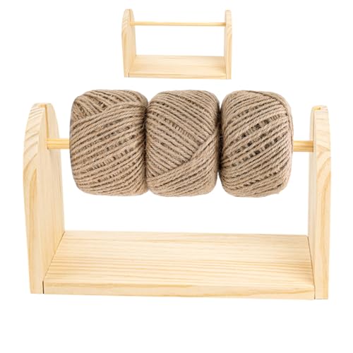 Smileshiney Garnspinner | Häkelgarnhalter aus Holz | Garnknäuelhalter aus Holz zum Häkeln und Stricken, Bandhalter-Organizer-Rack mit einzelnem drehbarem Garn von Smileshiney