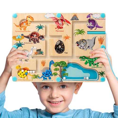 Smileshiney Magnetisches Labyrinthbrett, Magnetfarb- und Zähllabyrinth,Magnetisches Zähllabyrinth - Magnetisches Farb- und Zahlen-Labyrinth-Spielzeug, Holz-Labyrinth-Spielzeug für Kleinkinder, Lernen von Smileshiney